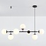 Suspension Hepta 7 lumières en verre opalin - noir