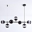 Lampe suspendue design cadre noir et verre fumé