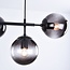 Lampe suspendue design cadre noir et verre fumé
