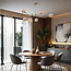Suspension design 7 lumières en doré avec verre ambré - Stefanie