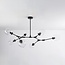 Suspension Philip 7 lumières en verre transparent - noir