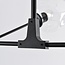 Suspension Philip 7 lumières en verre transparent - noir