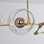 Suspension Selini 5 lumières en verre transparent - doré