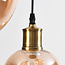 Lampe suspendue design verre brun aspect lisse 3-lumières - Verona
