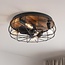 Ventilateur de plafond industriel Fistik - noir et aspect bois