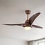 Ventilateur de plafond Wieke - aspect bois brun foncé, température réglable