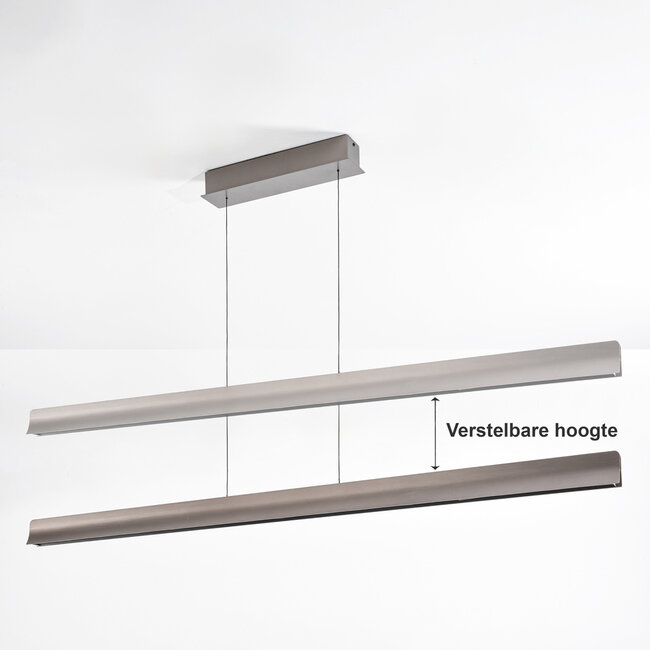 Suspension moderne réglable Miyo avec LED dimmables - gris brossé - 50W