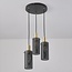 Suspension minimaliste Valji 3 lumières à abat-jour noirs