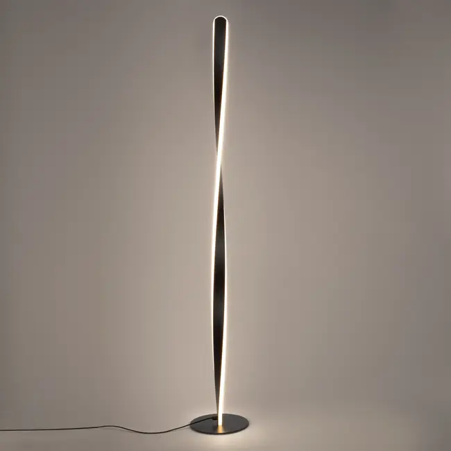 Lampadaire torsadé Locke - noir