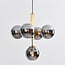Suspension à 5 lumières Kenji - verre fumé effet miroir, doré