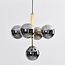 Suspension à 5 lumières Kenji - verre fumé effet miroir, doré