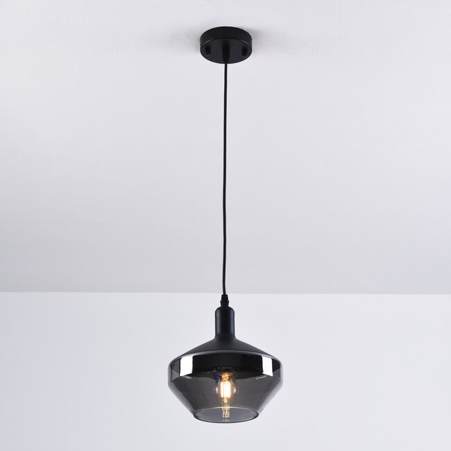 Suspension à 1 lumière verre fumé Mala - verre étendu