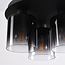Plafonnier noir Lyo en verre fumé avec dégradé, 3 lumières