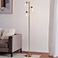 Lampadaire 3 lumières Pieta en verre ambré - orientable