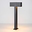 Lampe d'extérieur sur pied Simone à deux têtes carrées noire