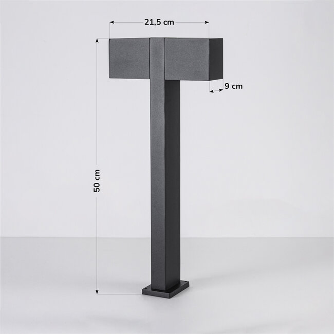 Lampadaire à 2 lumières Simone avec 2 têtes carrées