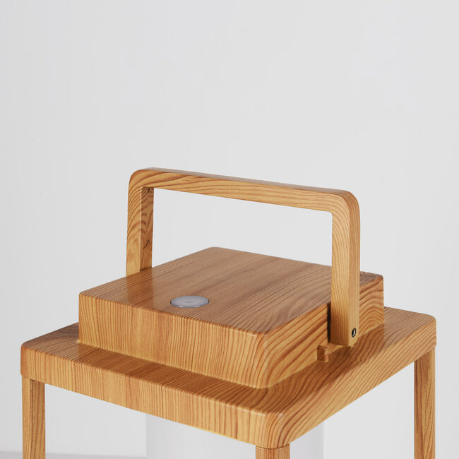 Lampe de table rechargeable Luxor - aspect bois