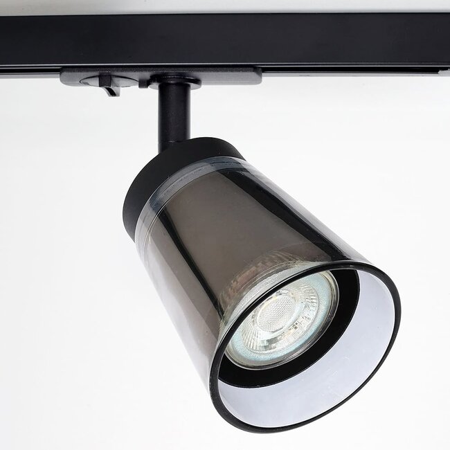 Système de rail monophasé contemporain pour plafonnier de 1,5 mètre - Jula noir