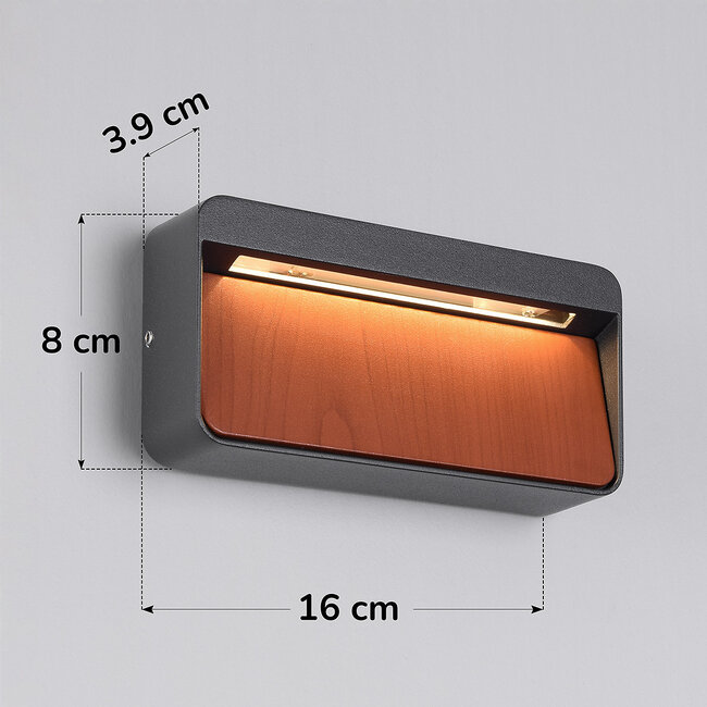 Applique d'extérieur Primo - bois et anthracite