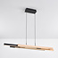 Suspension design noire avec bois clair dimmable à 3 niveaux - Liana