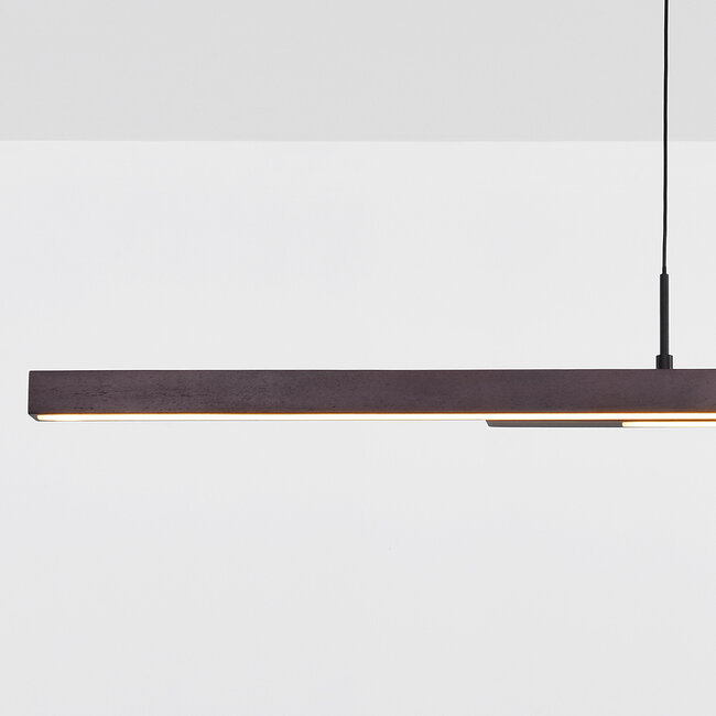 Suspension à intensité variable sur 3 niveaux Leia - noir et bois foncé
