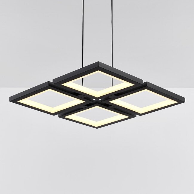 Suspension moderne Carre avec LED à 3 niveaux de gradation