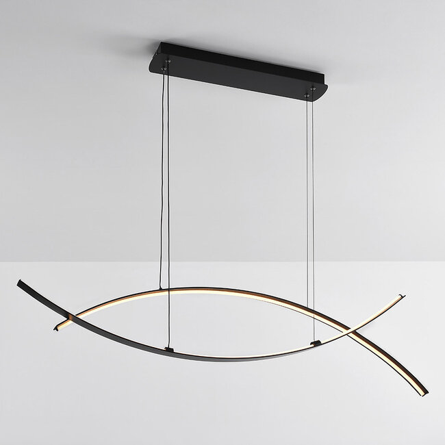 Lampe suspendue design Arche avec LED à 3 niveaux de gradation - noir