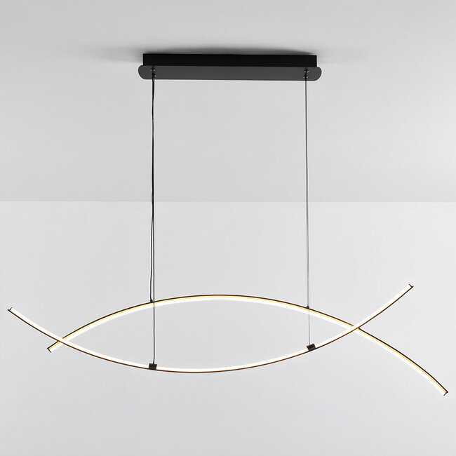 Lampe suspendue design Arche avec LED à 3 niveaux de gradation - noir