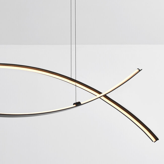 Lampe suspendue design Arche avec LED à 3 niveaux de gradation - noir