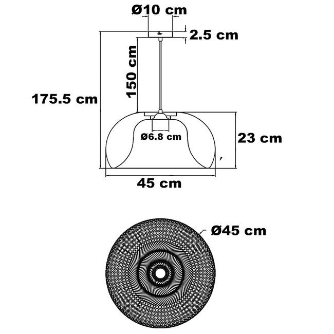 Suspension en bambou à 1 lumière - Taha