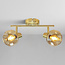 Plafonnier or avec verre ambré, 2 lumières - Jenthe