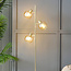 Lampadaire doré avec verre ambré, 3 lumières - Jesse