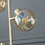 Lampadaire Jesse 3 lumières doré en verre ambré