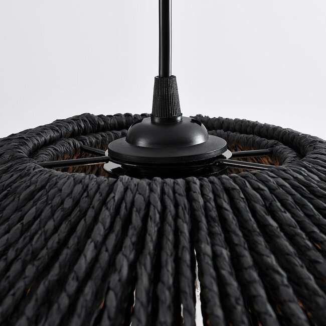 Suspension Osaka en corde tressée à la main - noir