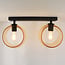 Plafonnier Orbitique 2 lumières - noir et verre ambré