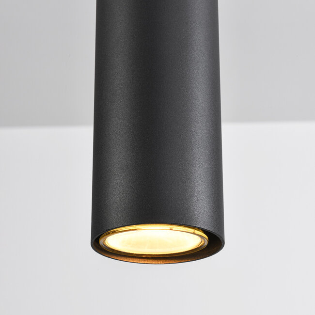 Lampe suspendue à tube sur rail monophasé Len - noir