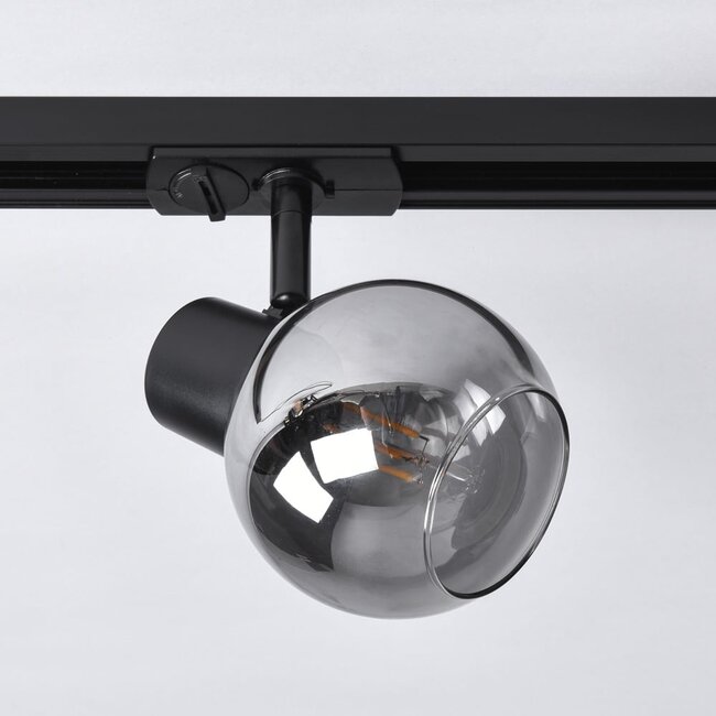 Spot de piste monophasé Melle - verre fumé