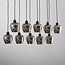 Lampe suspendue à 10 lumières noire avec verre gris fumé - Stafford
