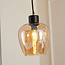 Suspension noire avec verre ambré, 9 lumières - Alturas