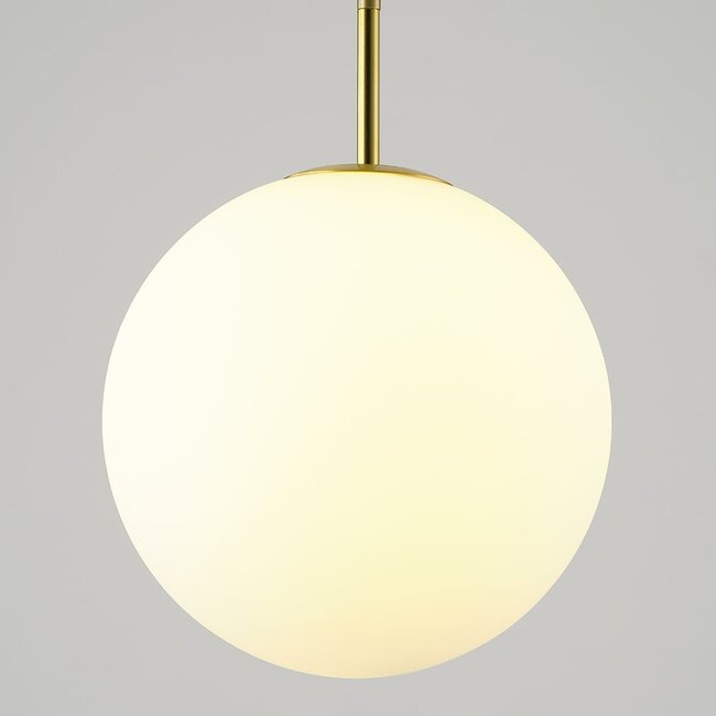 Suspension dorée avec verre blanc laiteux, 3 niveaux de gradation, 2700K - Signe