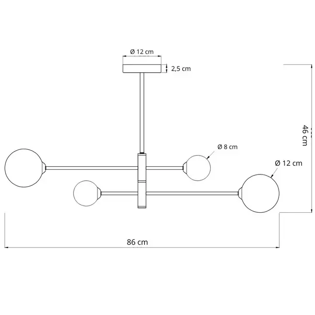 Plafonnier design doré 4 lumières avec verre transparent - Stiri