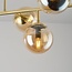 Plafonnier design doré avec boules de verre ambrées - Osem