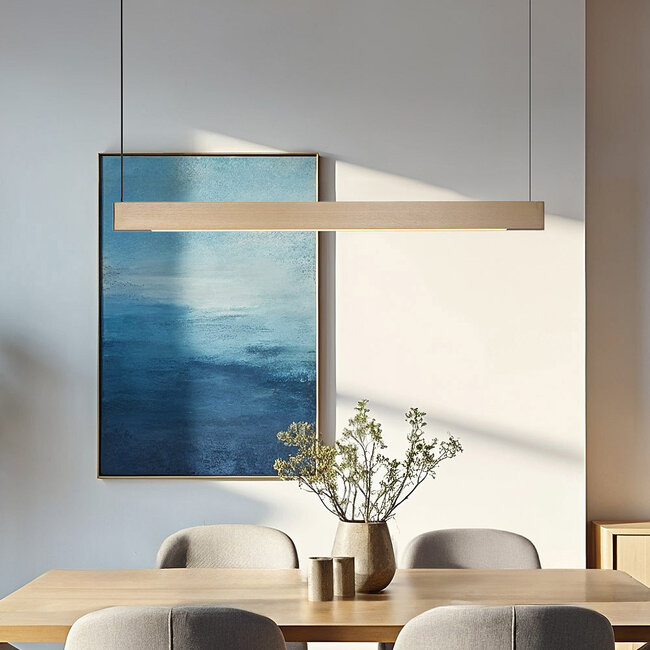 Lampe suspendue minimaliste Abby avec luminosité réglable - dorée