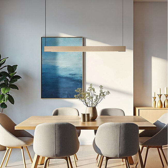 Lampe suspendue minimaliste Abby avec luminosité réglable - dorée