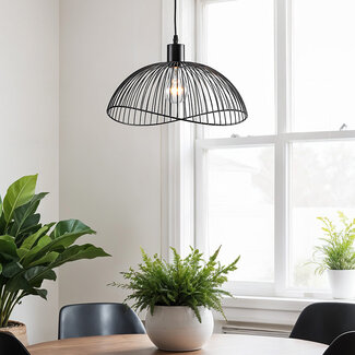 Lampe suspendue minimaliste en métal noir - Ravi