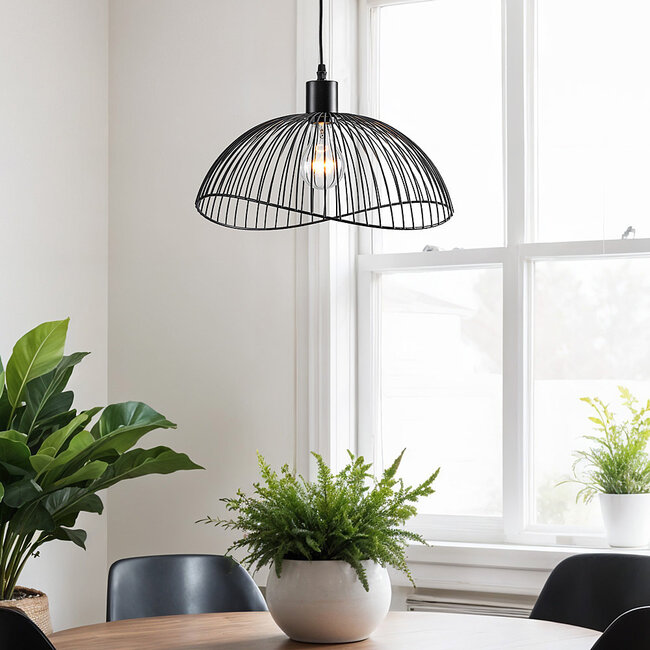 Lampe suspendue minimaliste en métal noir - Ravi