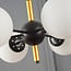Suspension Callie 6 lumières - noir et verre opalin