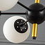 Suspension design noir avec verre blanc laiteux, 6 lumières - Callie