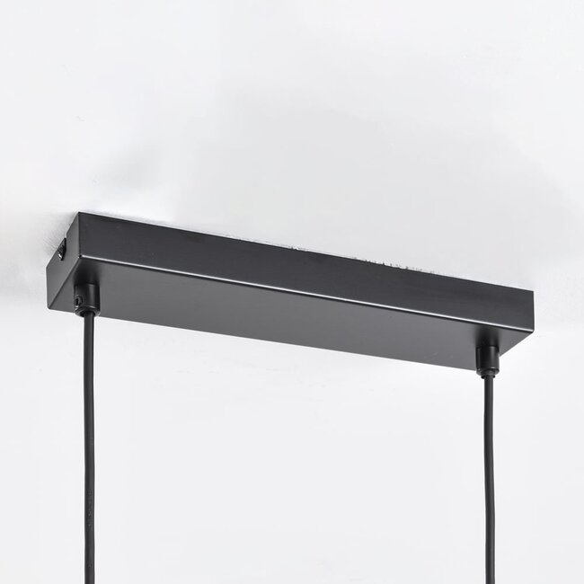 Suspension design noir avec verre ambré et fumé, 10 lumières - Deka