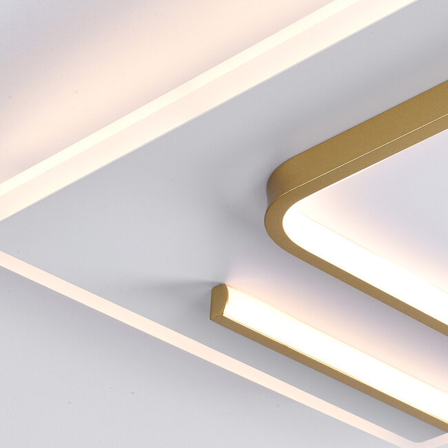 Plafonnier design 2-lumières Rune avec LEDs dimmables - carré